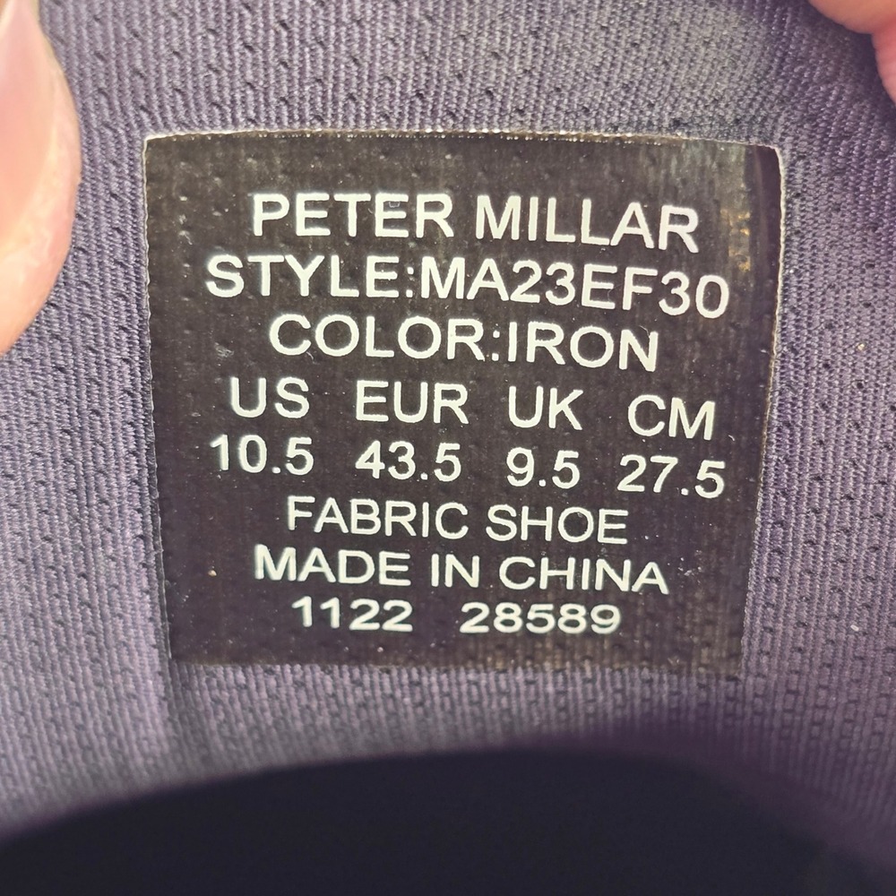 Peter Millar Hyperlight Apollo Sneakers Mens 10.5 Iron Grey MA23EF30 Slip On - Picture 6 of 11
